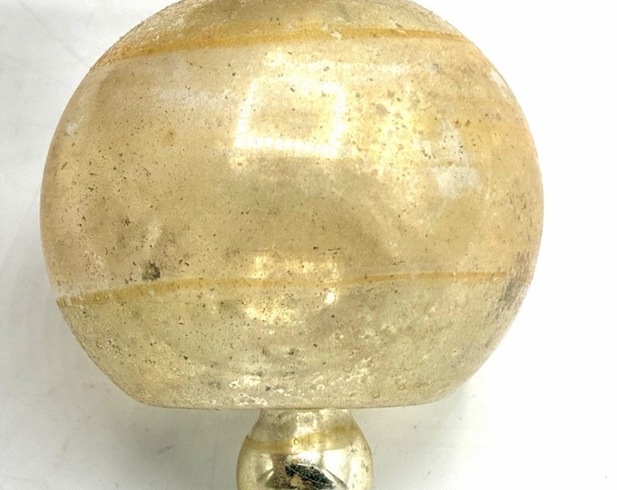 Antique German Mercury Glass Double Ball Drop Ornament – Silver Kugel Style