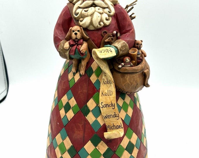 Vintage Jim Shore He Knows Santa 4002405 Naughty Nice Two Sided 10" Figurine