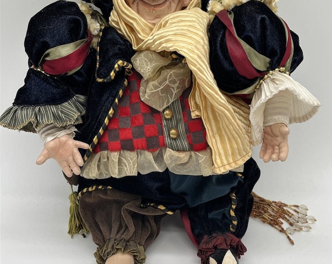The Lam Lee Group Shakesperean Jester Doll Seated Position 16” High