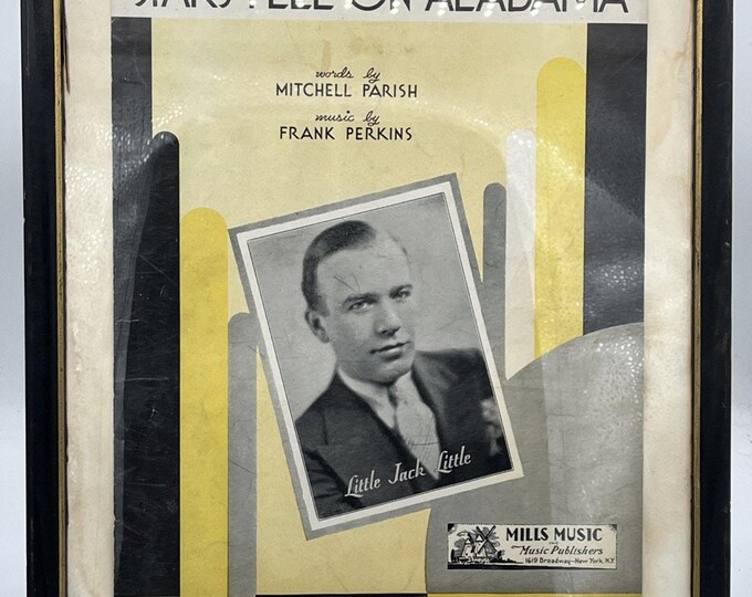 Vintage Stars Fell on Alabama Framed Music Poster 1930s Song Cover Art