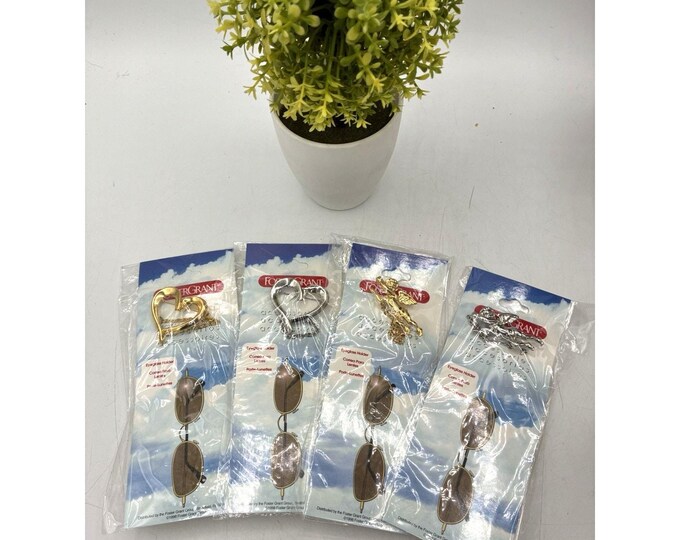 Vintage 1998 Foster Grant Eyeglass Holders Lot 4 NOS Heart Novelty Pins