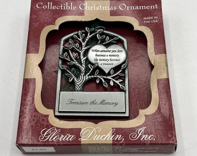Gloria Duchin Pewter Tree of Life Ornament • Treasure the Memory • USA Made