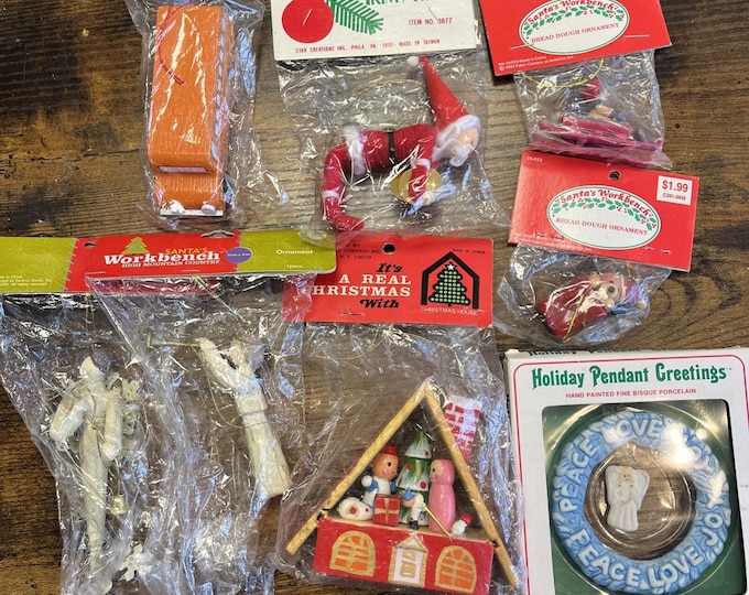 Lot Of 8 New Vintage Christmas Ornaments MCM