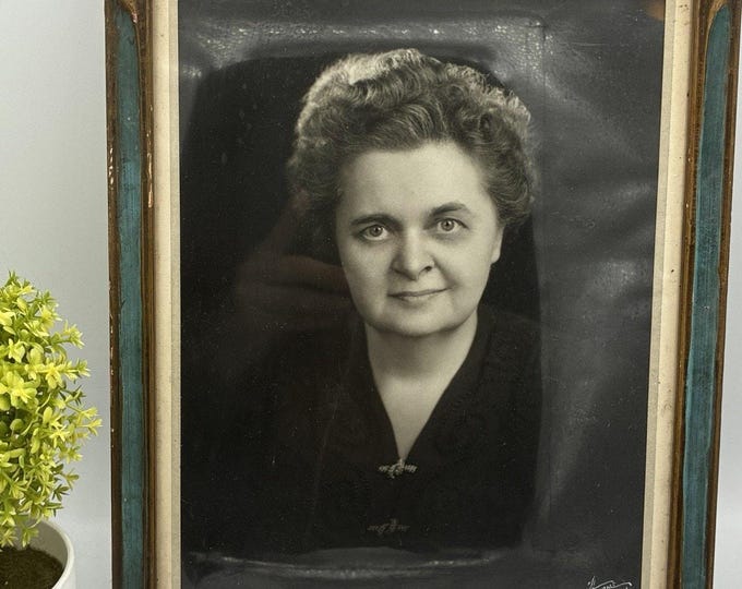 Antique Framed Portrait Woman Signed Horne Parry Vintage Studio Photography