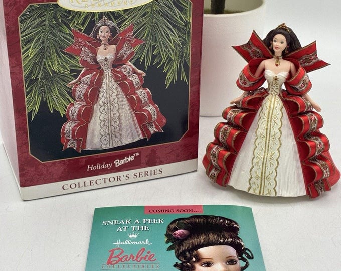 Vintage Hallmark Keepsake Ornament Holiday Barbie Series 5 Collectors Edition