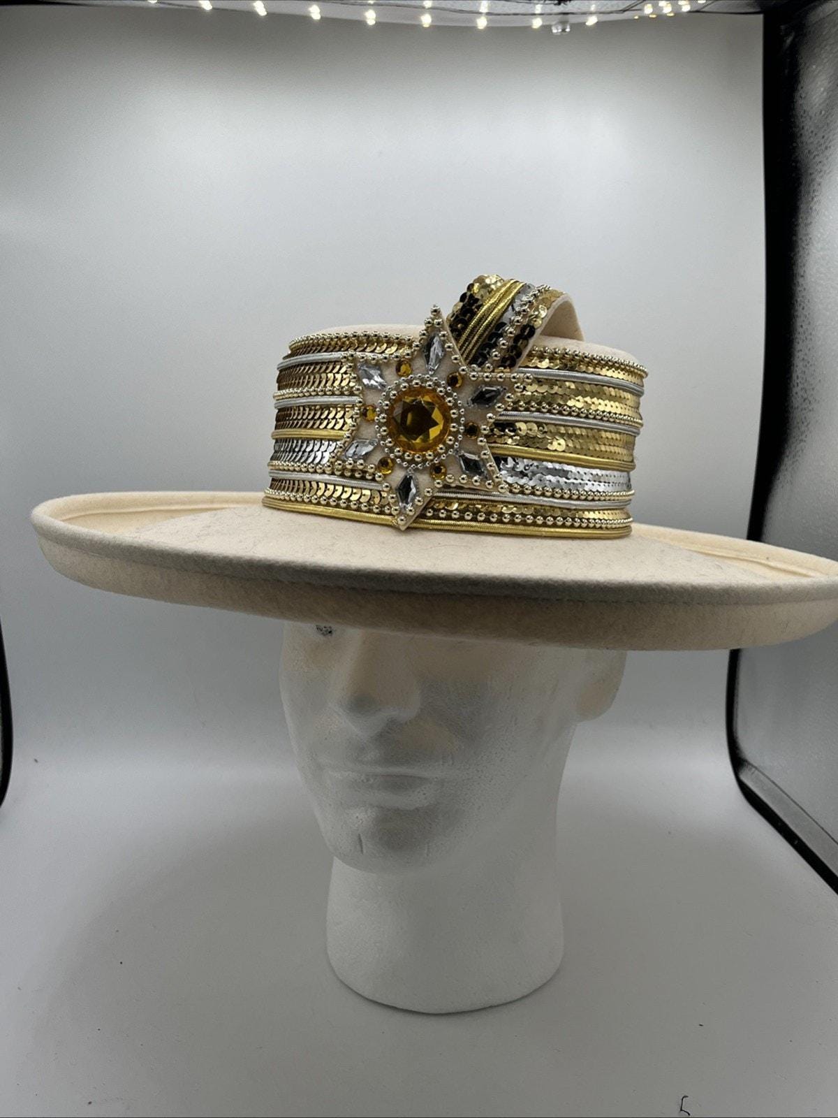 Sonni San Francisco Luxury Straw Hat Wide Brim Rhinestone Statement Sonni San Francisco - Etsy main image 4