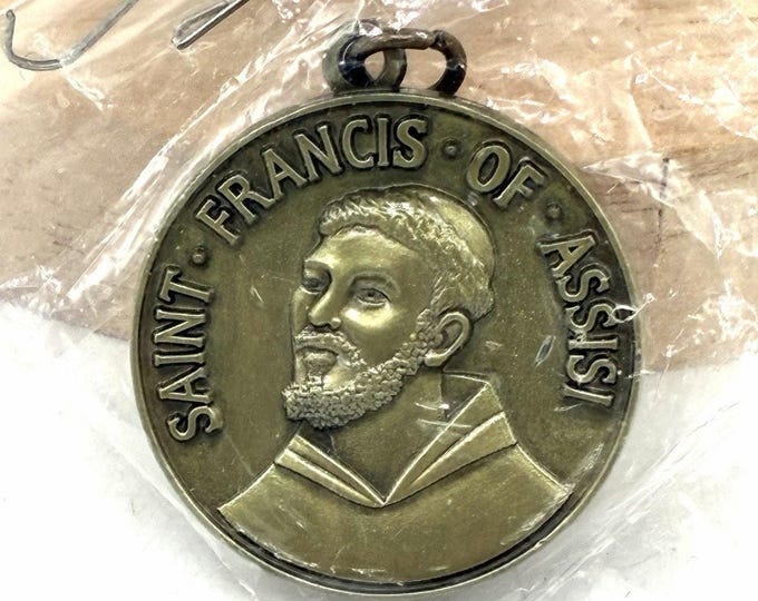 Saint Francis of Assisi Pope Francis Double Sided Religious Medal Pendant 1 Inch