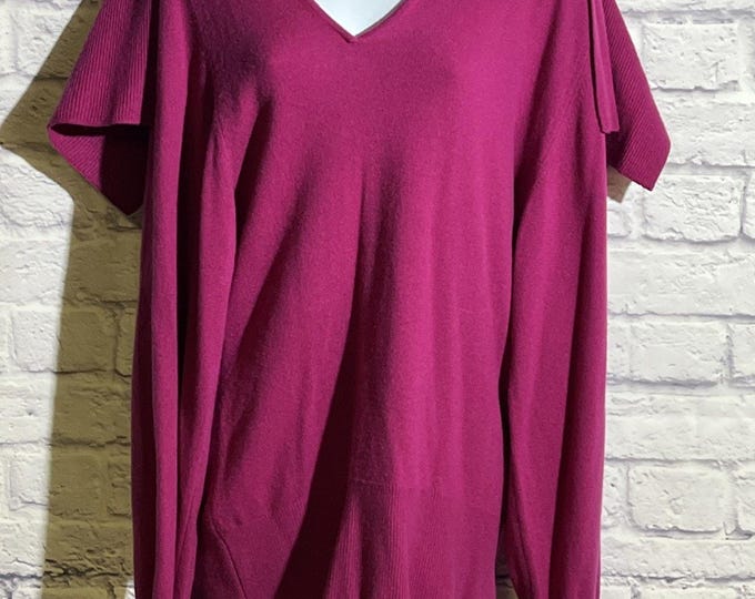 Vintage Saint Laurent Rive Gauche Cashmere Cranberry Knit Sweater LS Sweater M