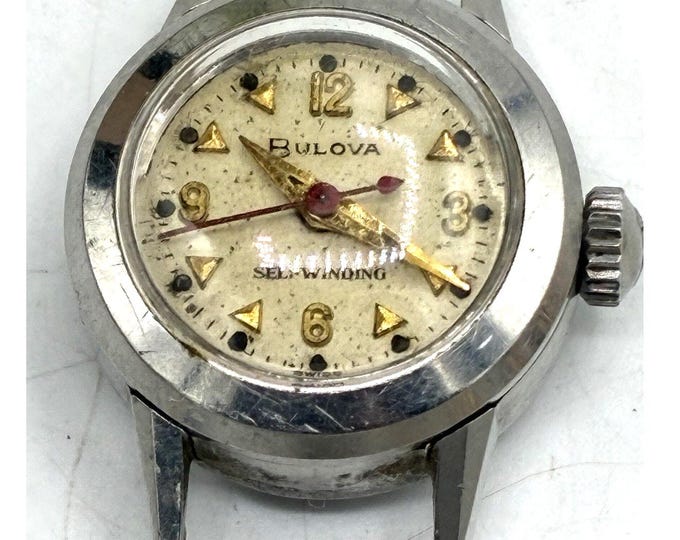 Vintage Bulova Self-Winding Automatic Ladies Watch Head Swiss 1950s No Band