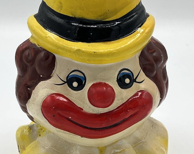 Vintage Farrah International CLOWN Piggy BANK Ceramic Head Smiling Face Circus