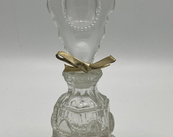 VTG L.E.Smith Fancy Art Deco Glasperlen Cameo Parfümflasche und Stopfen 17,8 cm