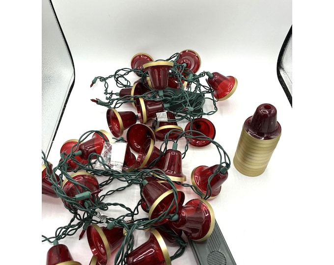 Holiday Time Musical Red Bell String Lights 8ft (Set of 2) Christmas Working