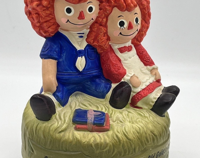 Vintage 1972 Raggedy Ann Andy Music Box Sankyo Chadwick Miller Japan
