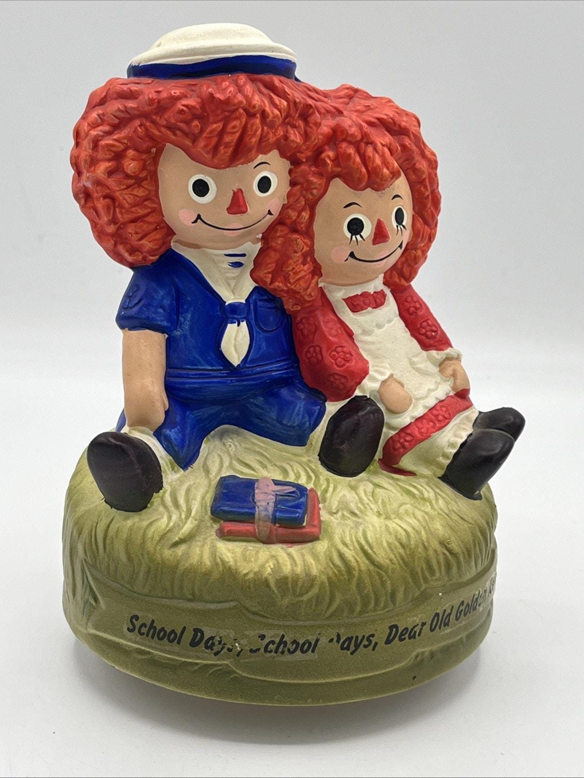 Vintage 1972 Raggedy Ann and Andy Music Box Sankyo Chadwick Miller