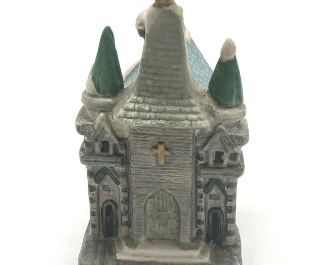 Vintage Ceramic Christmas Village Church – Unbranded (No Light)