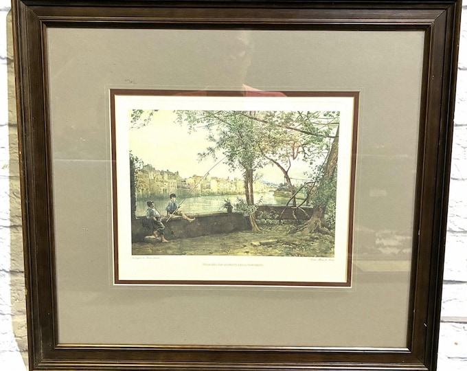 Ettore Roesler Franz Rome Farnesina Gardens Framed Art Print 20.5x19