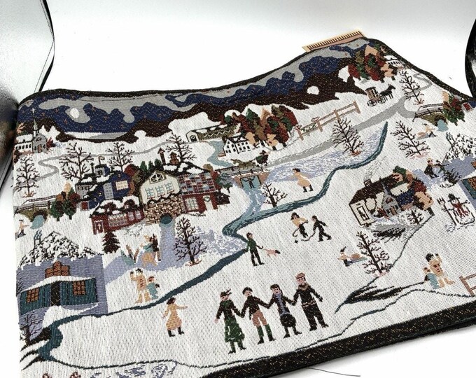 Windham Weavers Sturbridge Village Christmas Tapestry Runner 13x72 NOS