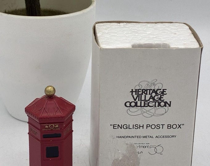 Dept 56 Heritage Village Collection English Post Box #5805-0 Handpainted Metal