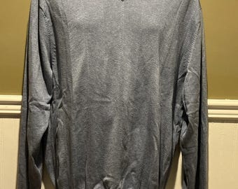 Jos. A. Bank Signature V-Neck Sweater Men’s XL — 100% Pima Baumwolle blau grauer Strickpullover