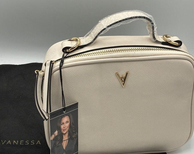 Vanessa Williams Lush Crossbody Camera Bag Off White Gold NWT Dust Bag VW-040WHT