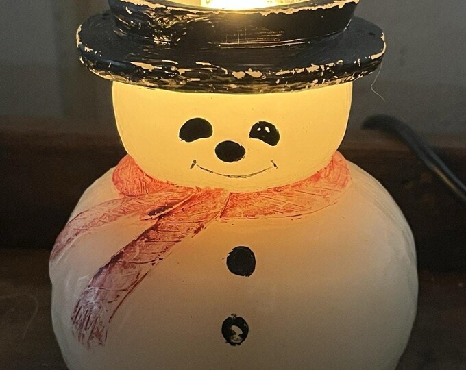 Evermore Scented Wax Electric Corded Snowman Candle *Works*