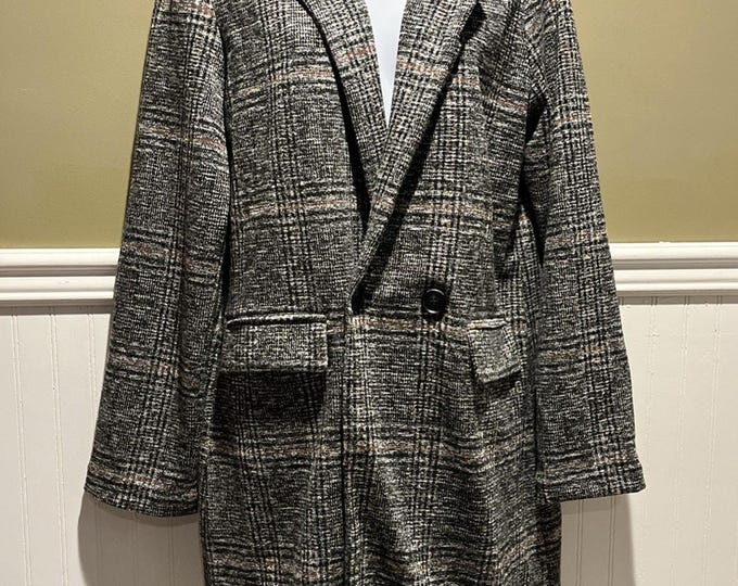 Philosophy Plaid Tweed Longline Blazer Jacket Size M