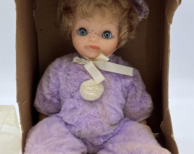 Vtg Allied Doll & Toy Corp. 1963 Wee Bonnie Baby #401 - NIB Purple Outfit READ