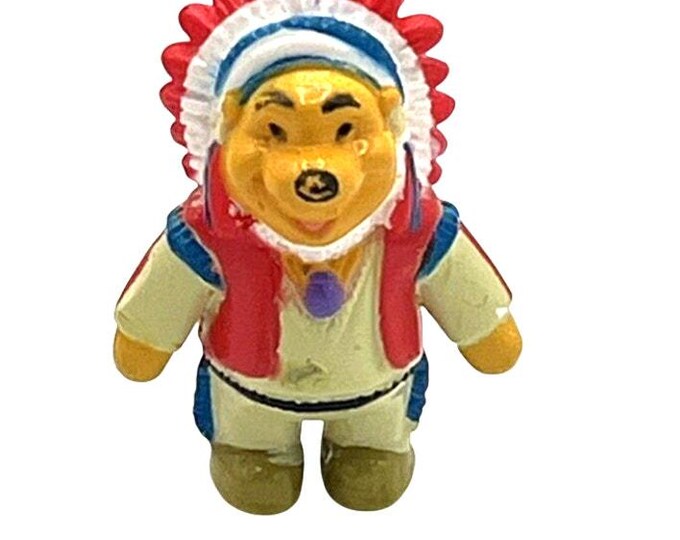 Miniature Disney WINNIE THE POOH Mini Itty Bitty Figurine Native American Outfit