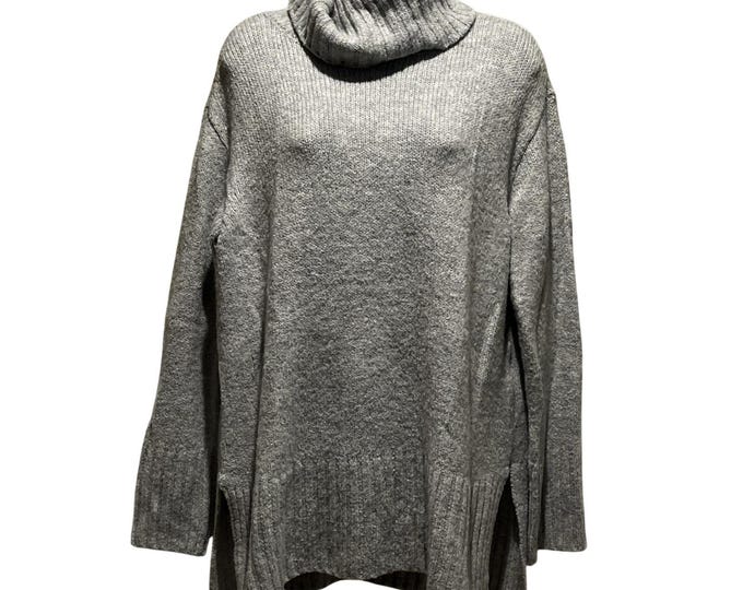 Style & Co Women's Turtleneck Sweater Size Medium Oversized Gray Knit