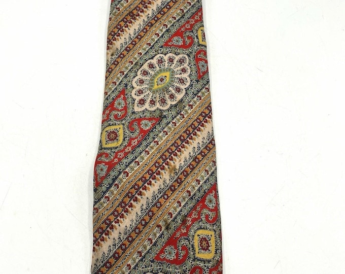 Liberty of London Vintage Silk Tie Medallion Paisley Print Multicolor