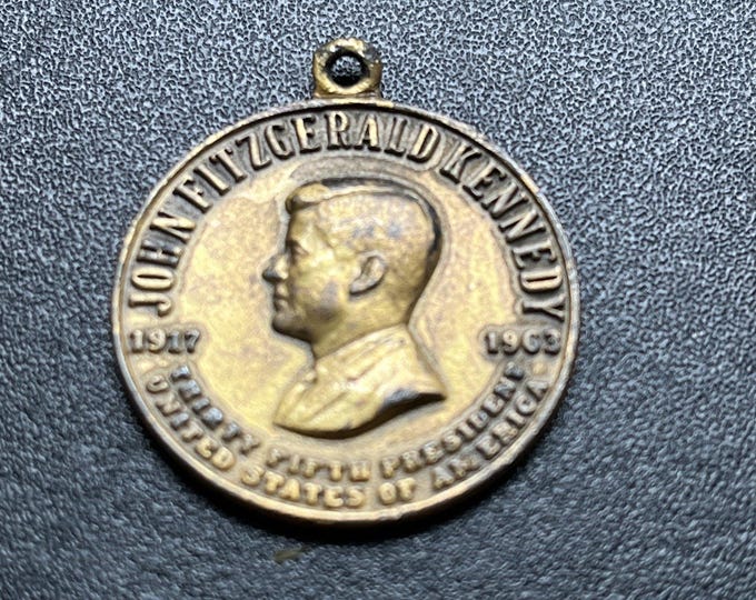 Vintage JFK Kennedy Memorial Fob Medal Ask Not What Your Country