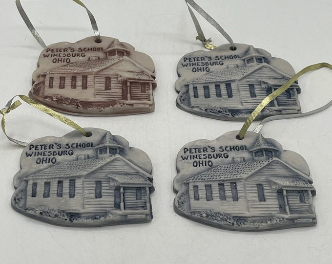Lot Of 4 Limited Edition Georgia Marble Peter’s School Winesburg Ohio Ornament