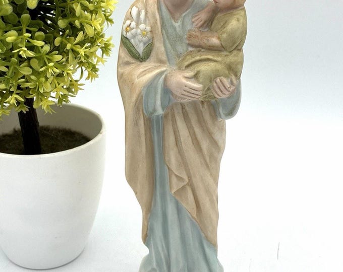 Vintage Roman Joseph & Baby Jesus Porcelain Figurine 1990 Thailand 7”