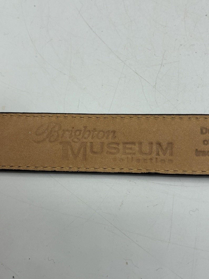 Brighton Museum Collection Belt M 30 Croc Leather Pegasus Angel Medallion image 5