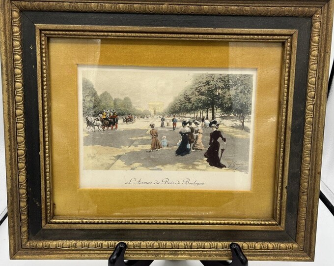Framed Print 1874 painting Avenue du Bois de Boulogne Giuseppe De Nittis 11x13”