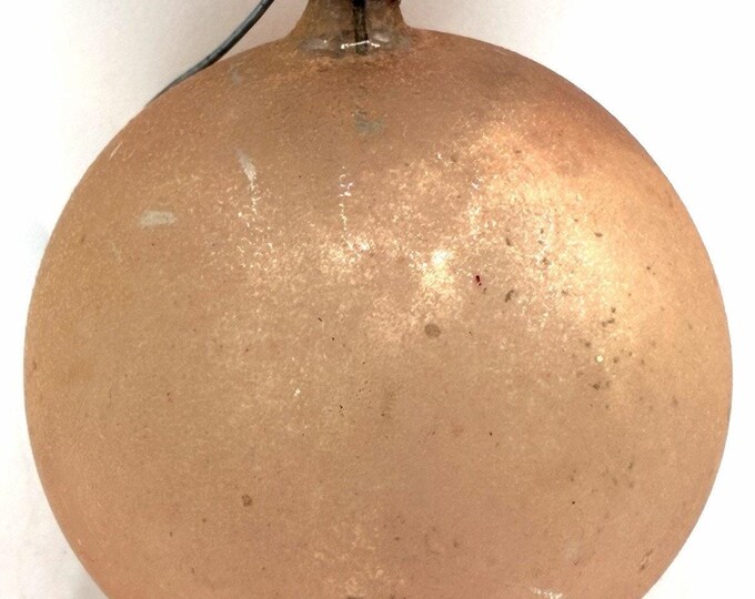 Antique Mercury Glass Ornament – Peach Blush Ball with Lead Cap Pre‑WWII