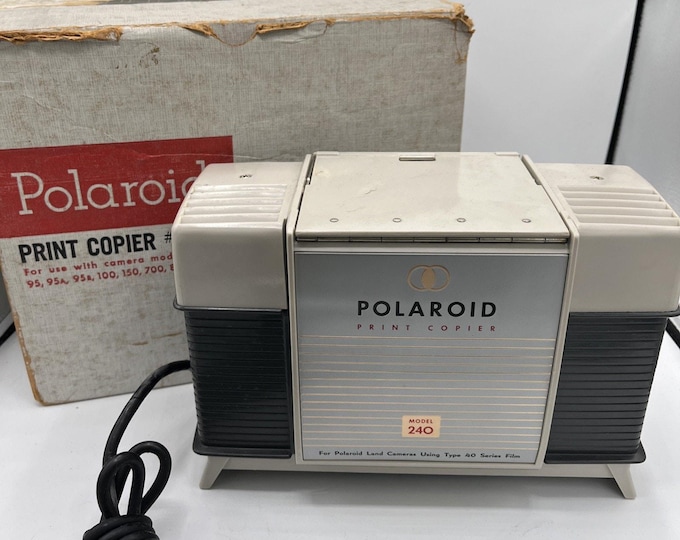Polaroid Model 240 Land Camera Print Copier USA Vintage W Box UNTESTED