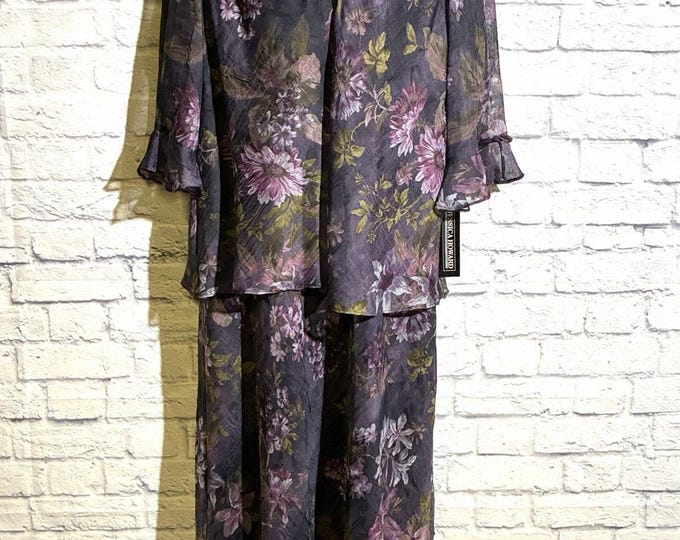 NWT Jessica Howard Woman 18W Floral Dress Jacket 2 Piece Set Purple