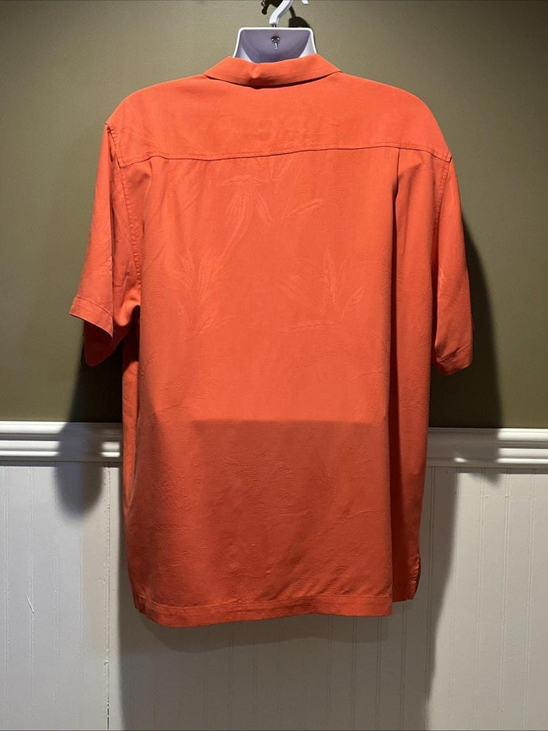 Tommy Bahama Coral Silk Short Sleeve Button Up Shirt Size L image 8
