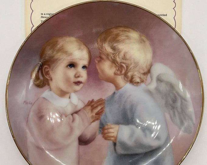 MaGo “Angel’s Kiss” Collector Plate – Artaffects Heavenly Angels, Mint in Box
