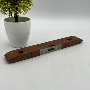 Vintage Wood Spirit Level Carpenter Tool 3 Vial Hardwood Primitive Antique