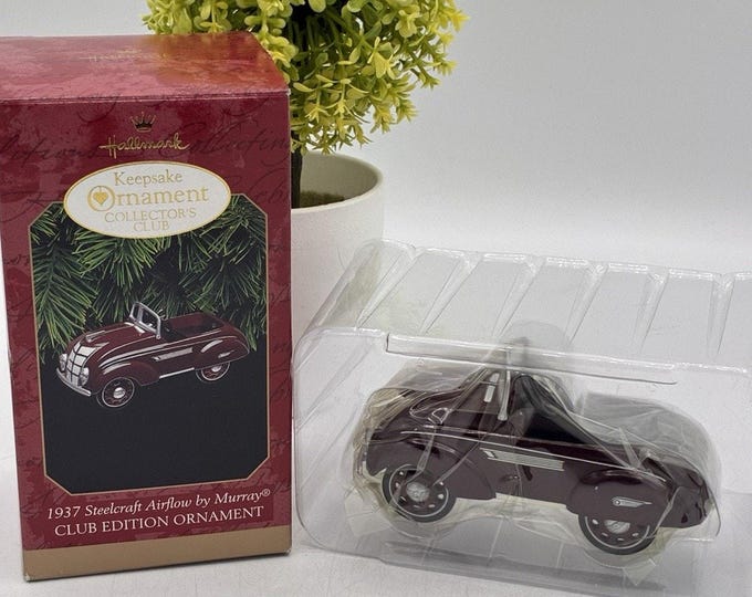 NEW 1997 Hallmark Ornaments Collectors Club 1937 Steelcraft Airflow By Murray