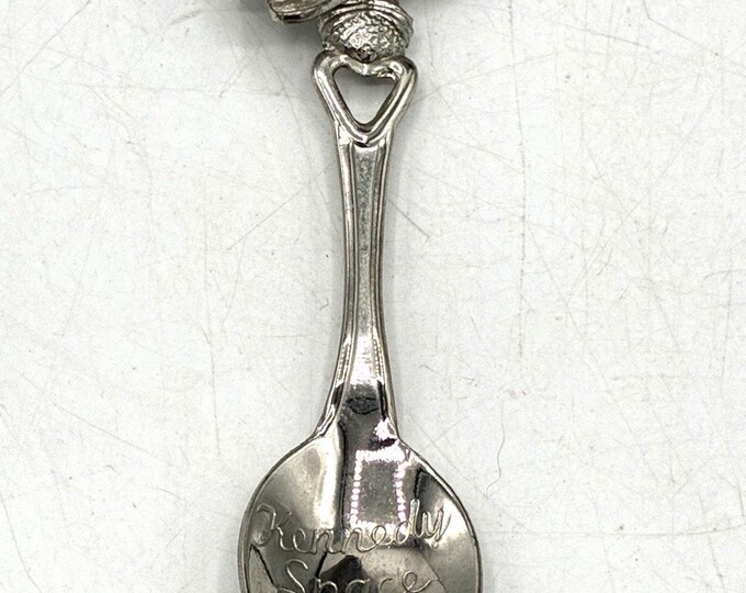Vintage Kennedy Space Center Souvenir Spoon Space Shuttle USA Silver Tone 3 In