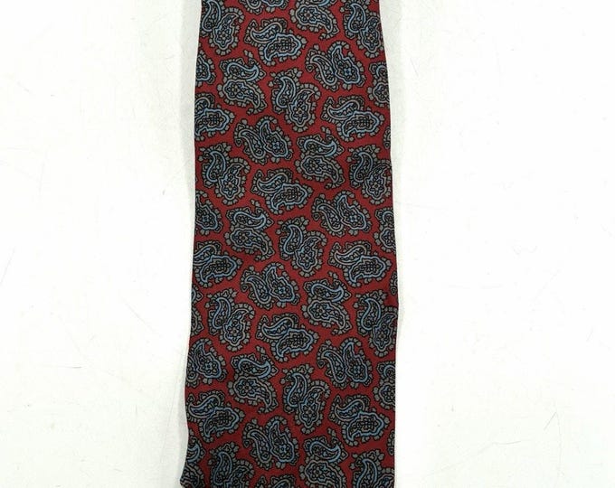 Brooks Brothers Makers Vintage Silk Tie Red Blue Paisley Printed England