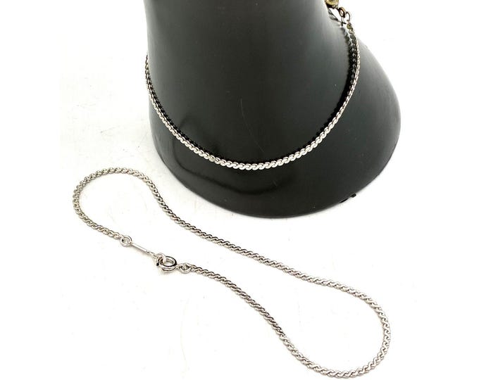 Vintage Monet Silver Tone Curb Chain Bracelet Anklet Matching Set