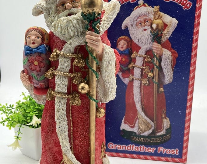Vtg Cheryl Ann Santa Magical Toy Shop Santa Figurine Grandfather Frost Russia