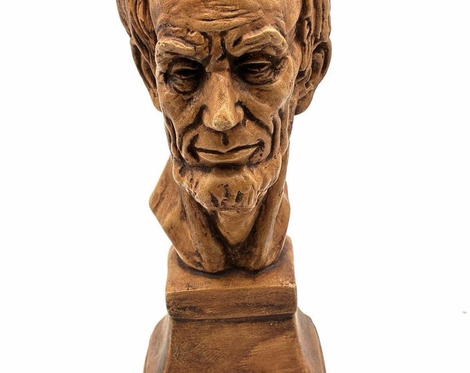 Vintage Abraham Lincoln Bust Statue 10” Heavy Resin Presidential Sculpture Decor