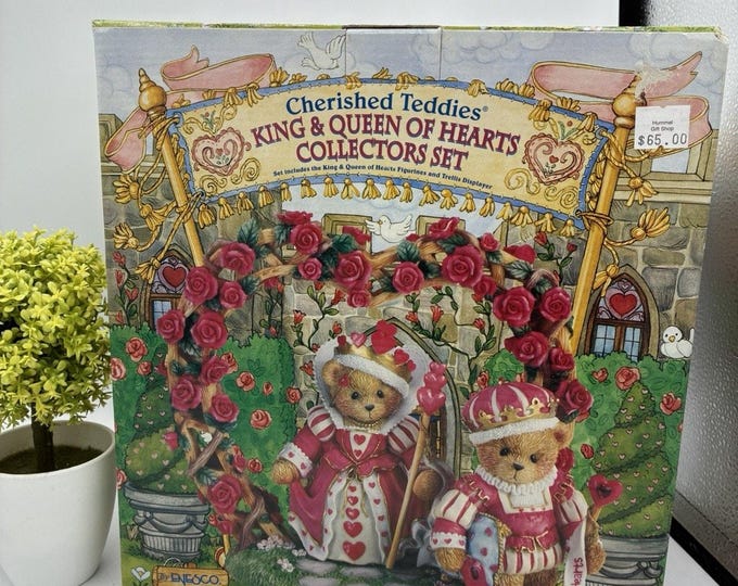 Cherished Teddies King Queen of Hearts Collectors Set Enesco NIB Sealed #302732
