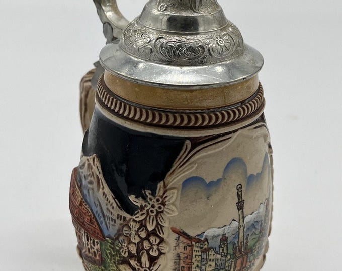 Vintage Original King 715 Innsbruck Das Goldene Dachl Beer Stein EUC Ghedina