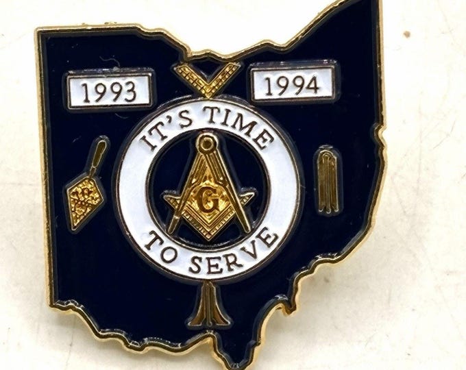 Ohio Masonic Lapel Pin 1993–1994 – Square & Compass Freemason Collectible